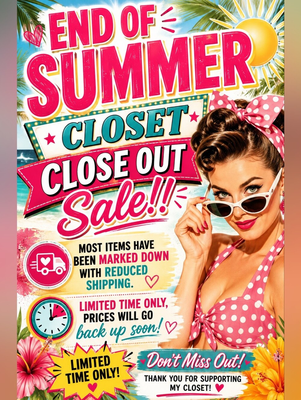 End Of Summer Closeout Sale!